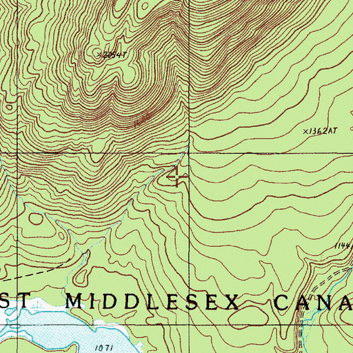 Topographic Map of East Middlesex Canal Grant Township, ME