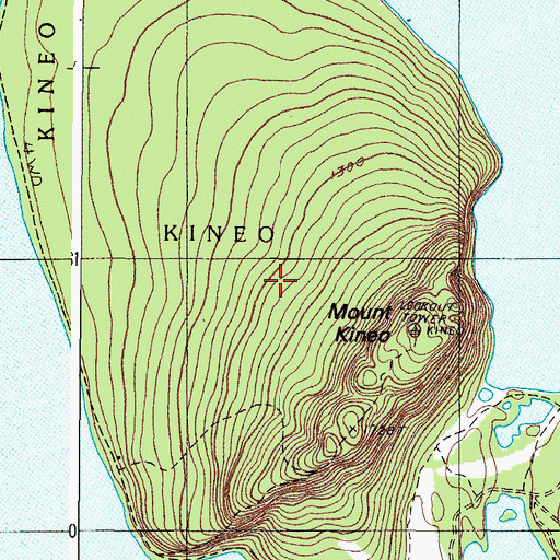 Topographic Map of Kineo Township, ME