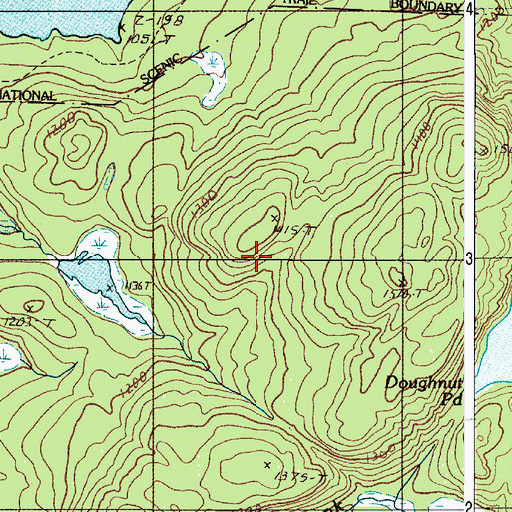 Topographic Map of Rainbow Township, ME