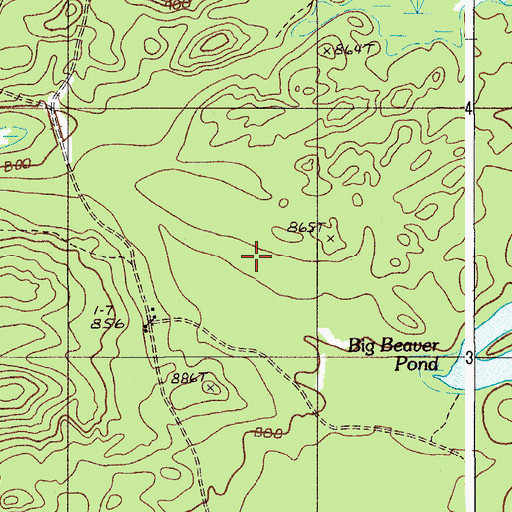 Topographic Map of T7 R9 WELS, ME
