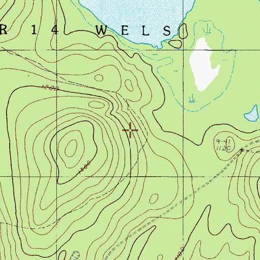 Topographic Map of T7 R14 WELS, ME