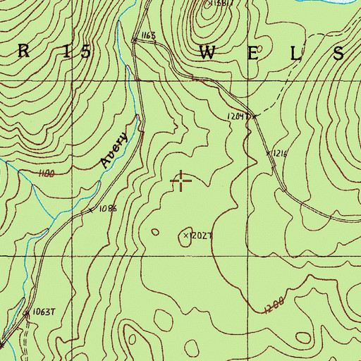 Topographic Map of T7 R15 WELS, ME