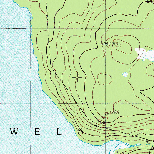 Topographic Map of T9 R12 WELS, ME