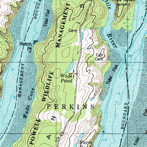 Topographic Map of Perkins Township Swan Island, ME