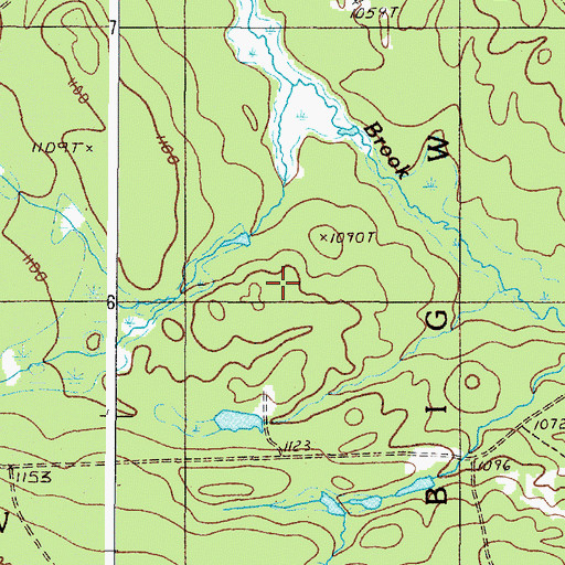 Topographic Map of Big W Township, ME