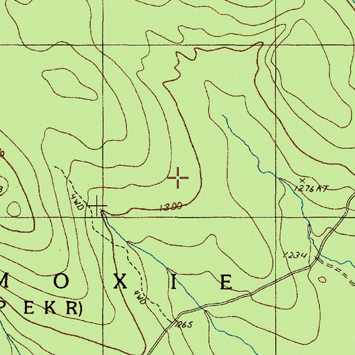 Topographic Map of East Moxie Township, ME