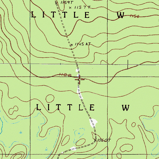 Topographic Map of Little W Township, ME