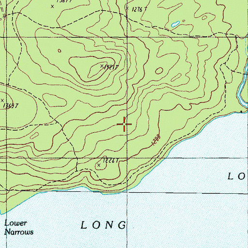 Topographic Map of Long Pond Township, ME