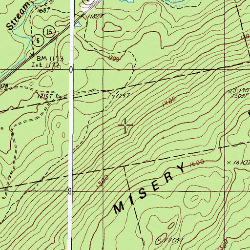 Topographic Map of Misery Gore Township, ME
