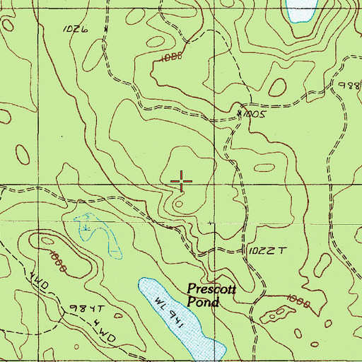 Topographic Map of Moxie Gore, ME