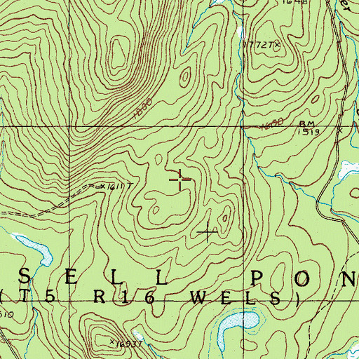 Topographic Map of Russell Pond Township, ME