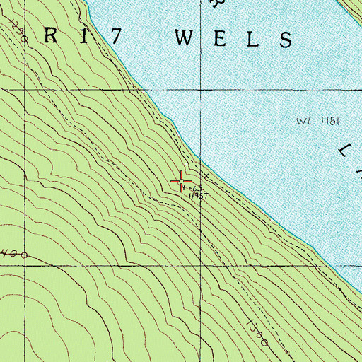 Topographic Map of T7 R17 WELS, ME