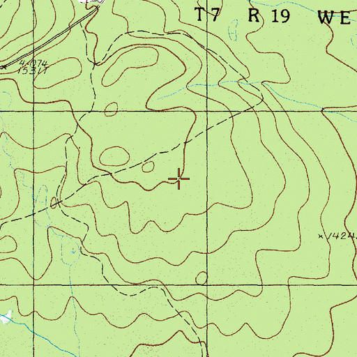 Topographic Map of T7 R19 WELS, ME