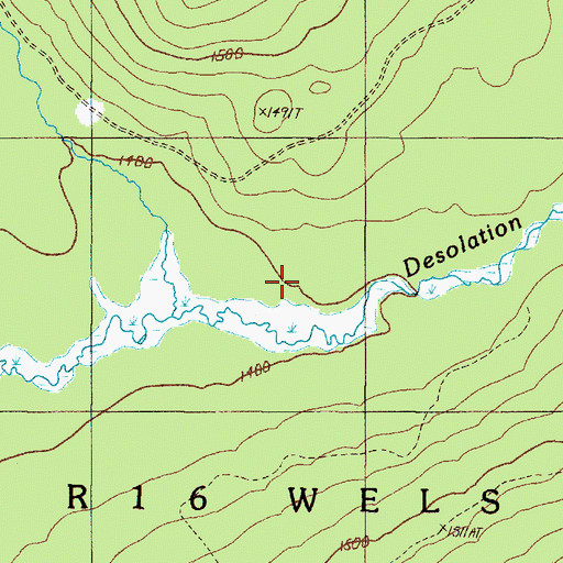 Topographic Map of T8 R16 WELS, ME