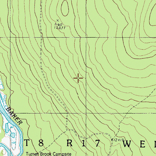 Topographic Map of T8 R17 WELS, ME