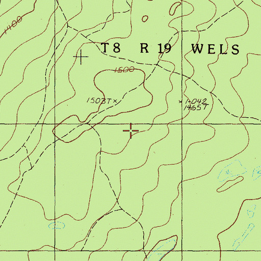 Topographic Map of T8 R19 WELS, ME