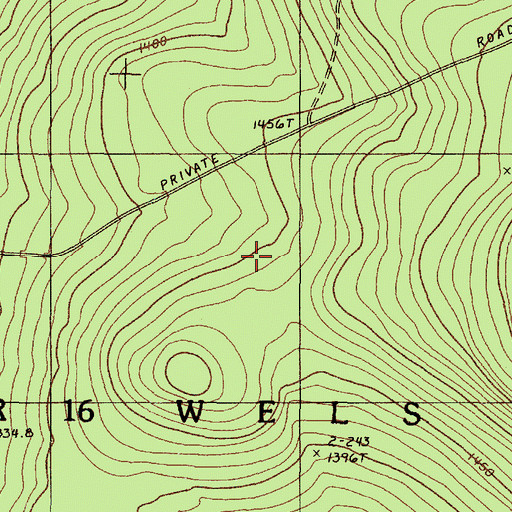 Topographic Map of T10 R16 WELS, ME