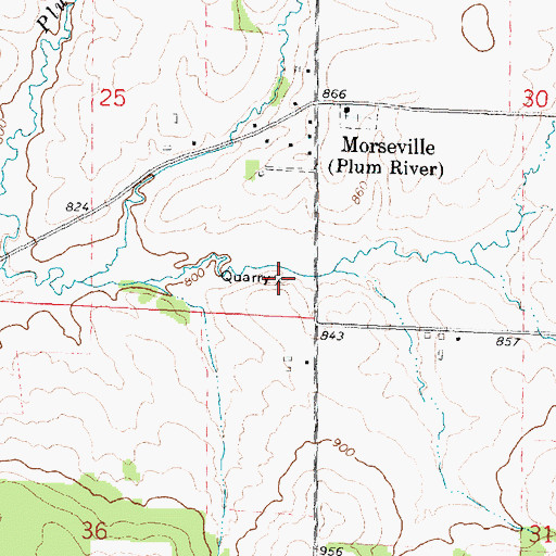 Topographic Map of Pierce Quarry, IL