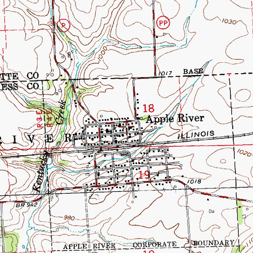 Topographic Map of Apple River United Methodist Church, IL