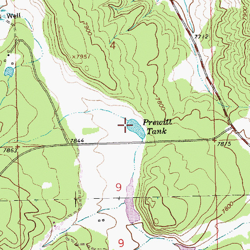 Topographic Map of Prewitt Tank, NM