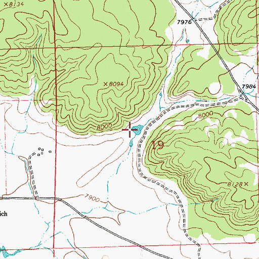 Topographic Map of Middle Section Nineteen Tank, NM