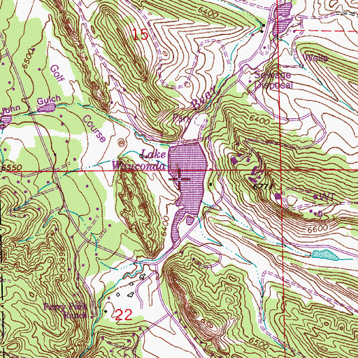 Topographic Map of Waucondah Reservoir, CO