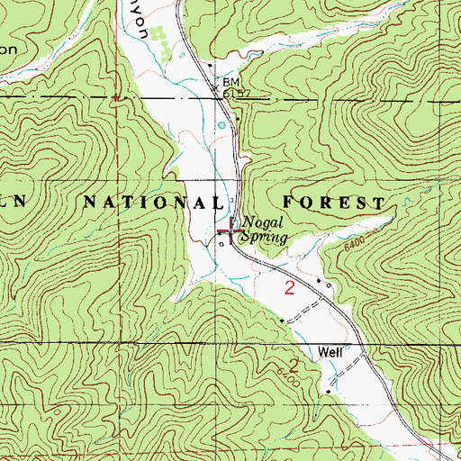 Topographic Map of Nogal Spring, NM
