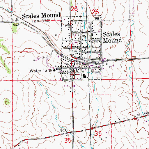 Topographic Map of First Presbyterian Church, IL