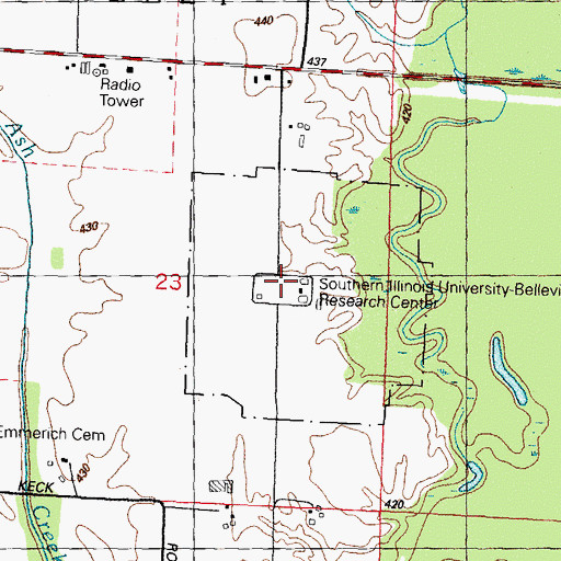 Topographic Map of Scott Munitions Storage Annex (historical), IL