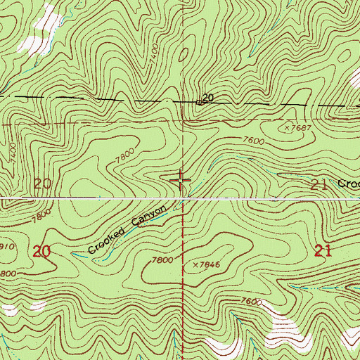 Topographic Map of Crooked Tank, NM