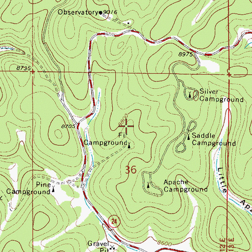 Topographic Map of Cloudcroft Recreation Area, NM