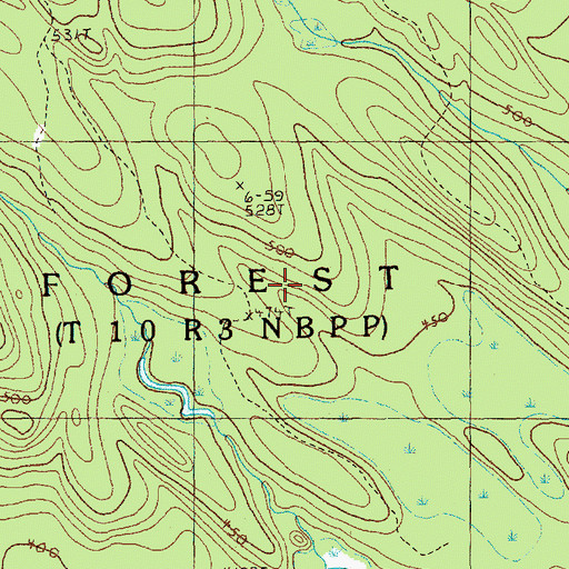 Topographic Map of Forest Township, ME