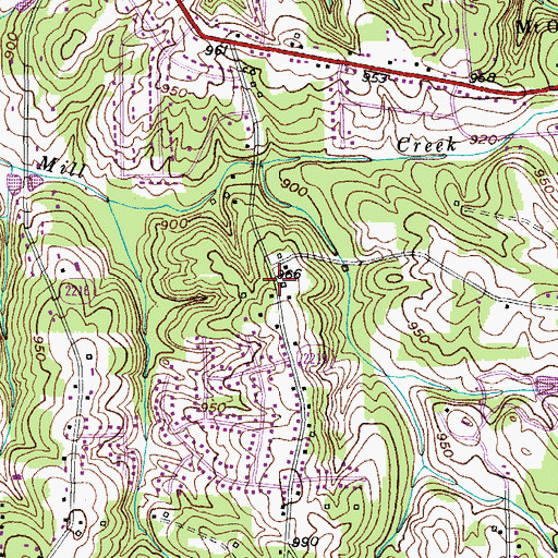 Topographic Map of Township of Middle Fork I, NC