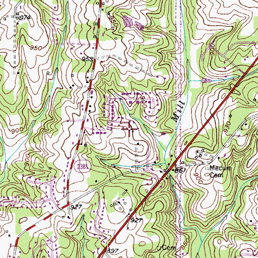 Topographic Map of Township of Middle Fork II, NC
