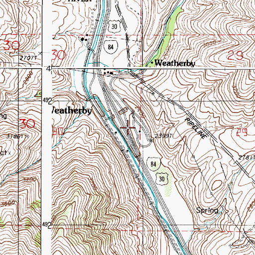 Topographic Map of Weatherby Safety Rest Area, OR