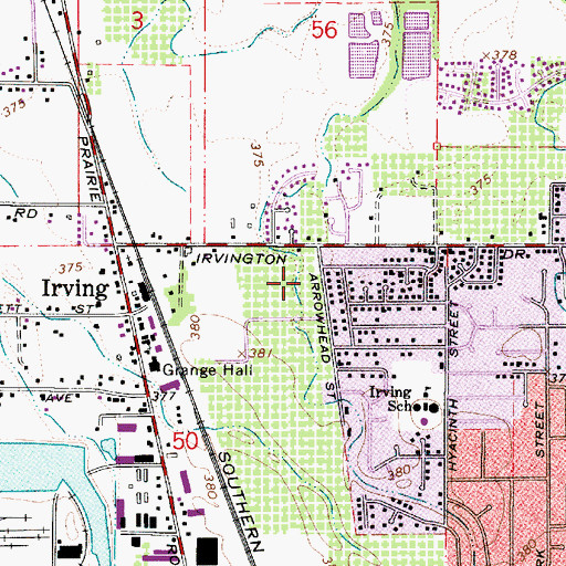 Topographic Map of Arrowhead City Park, OR