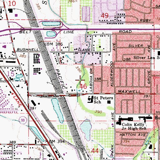 Topographic Map of Bramblewood City Park, OR