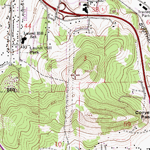 Topographic Map of Moon Mountain City Park, OR