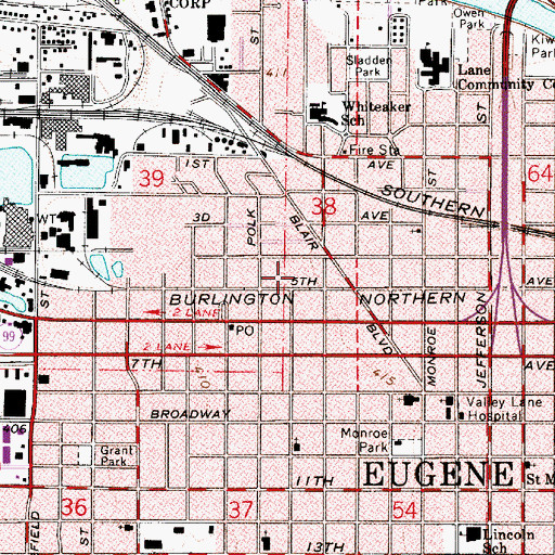 Topographic Map of Scobert Gardens City Park, OR