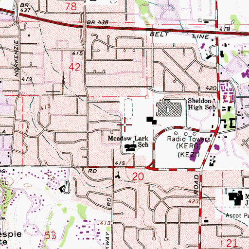 Topographic Map of Sheldon Sports Park, OR