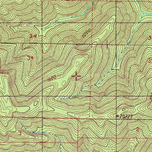 Topographic Map of Grassy Knob Wilderness, OR