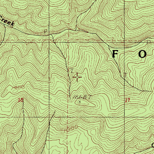 Topographic Map of Rock Creek Wilderness, OR