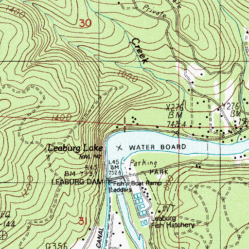 Topographic Map of Old McKenzie Fish Hatchery County Park, OR