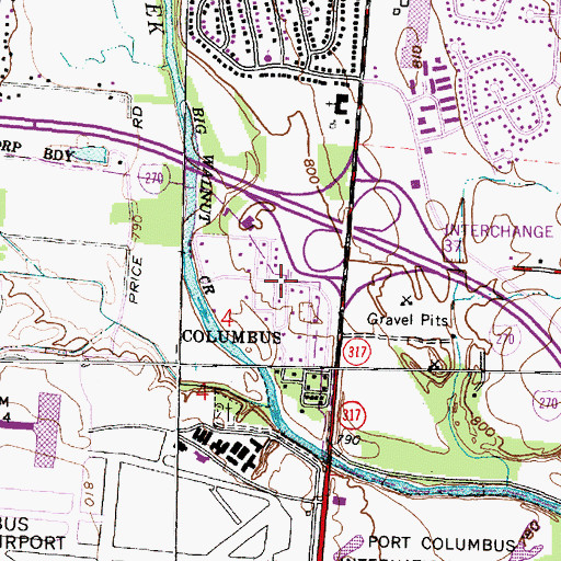 Topographic Map of Wonderland Post Office (historical), OH