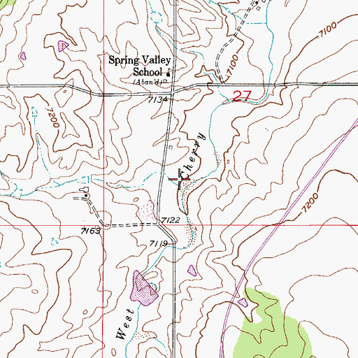 Topographic Map of West Cherry Creek Detention Number 7 Reservoir, CO