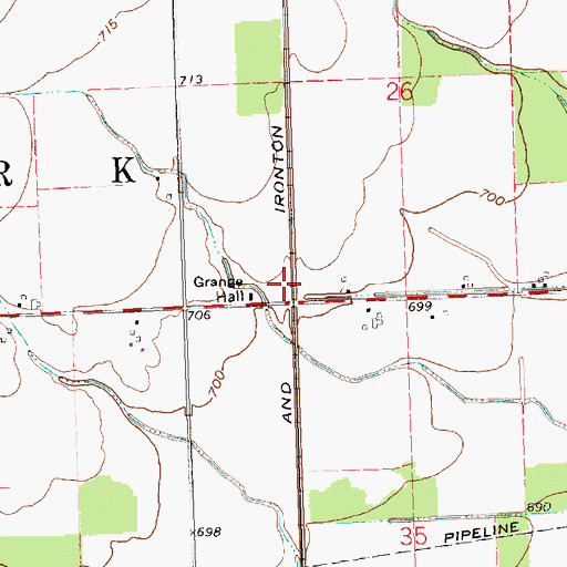 Topographic Map of Plattston Post Office (historical), OH