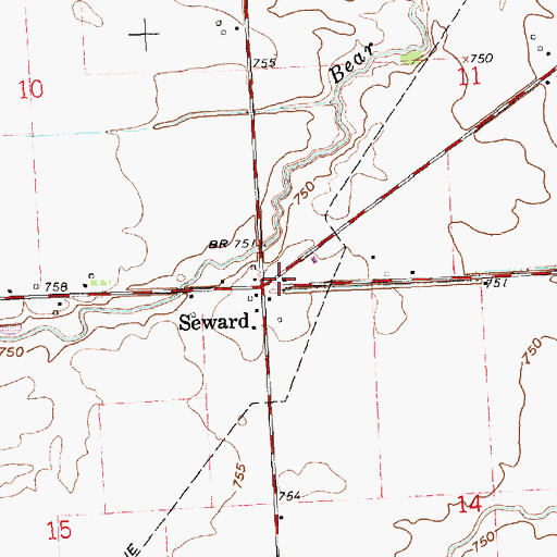 Topographic Map of Seward Post Office (historical), OH