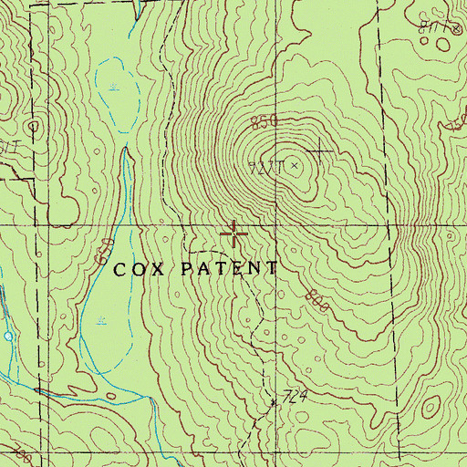 Topographic Map of Cox Patent, ME