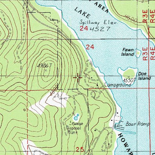 Topographic Map of Howard Prairie County Resort, OR
