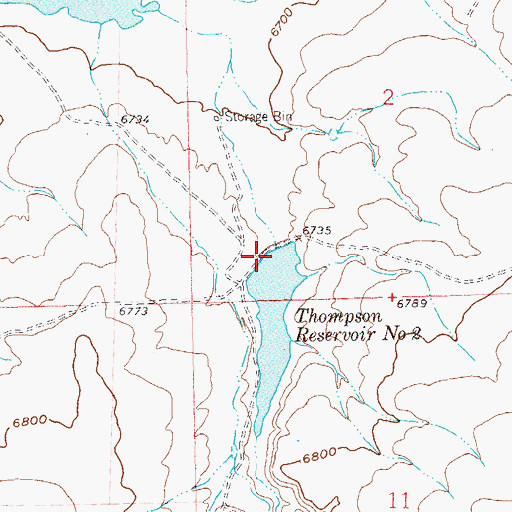 Topographic Map of Thompson Number 2 Dam, CO